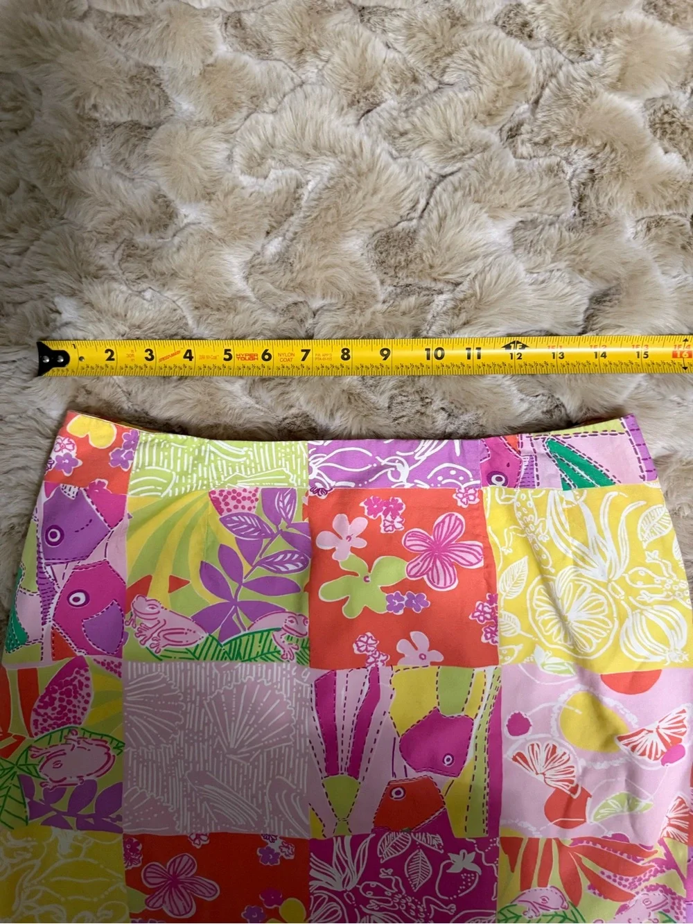 Vintage Y2K Lilly Pulitzer Patchwork Tropical Vacation Cotton Mini Skirt